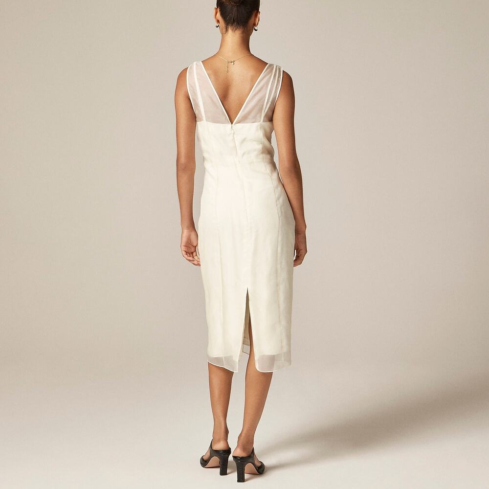 J. Crew Women's Ayered Organza Shift Midi Dress Ivory Lace Size 10 NWT - Picture 2 of 14